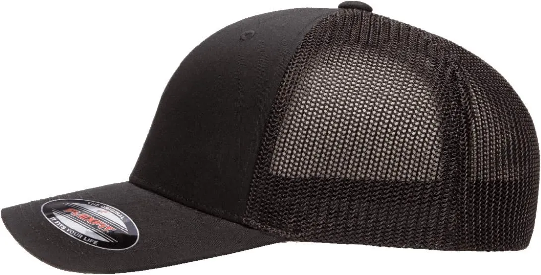 2008 Bullitt Ford Mustang Classic Outline Design Flexfit 6511 Trucker Mesh Fitted Cap