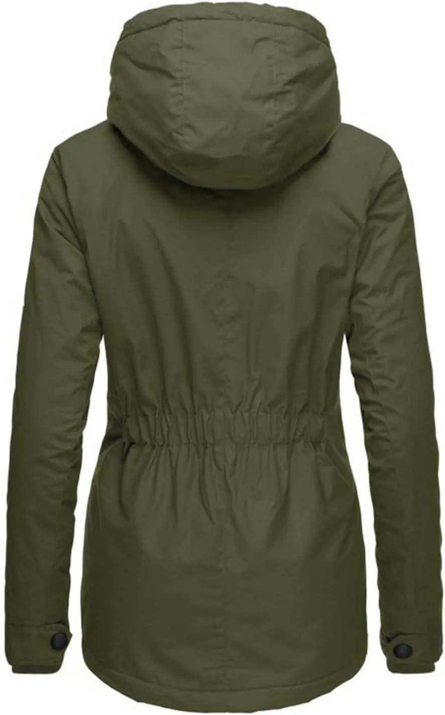 2024 Elegant Temperament Zip Puffer Coats for Womens Long Sleeve Pockets Down Coat Insulated Casual Loose Overcoat