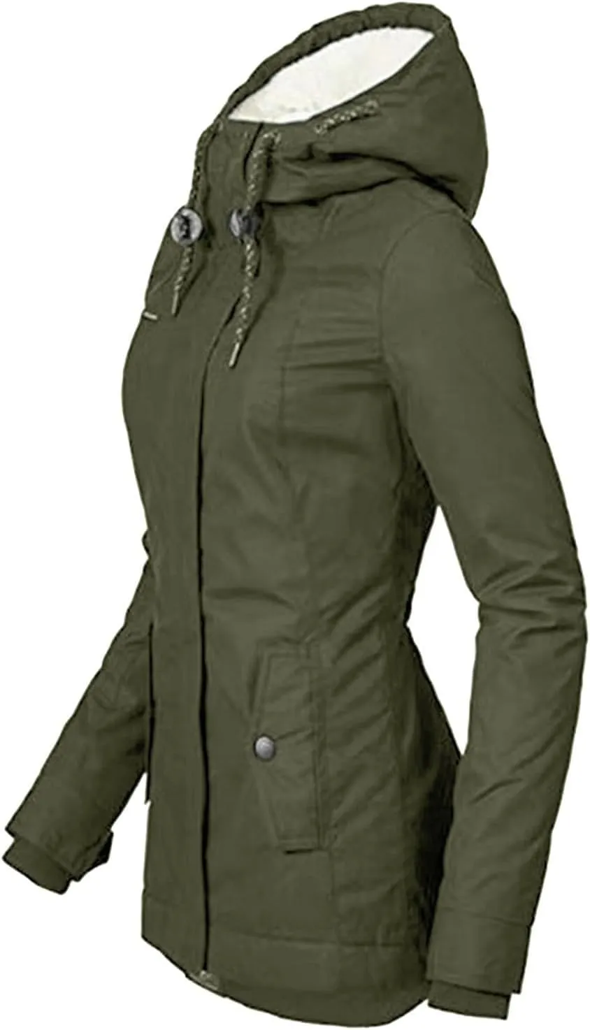 2024 Elegant Temperament Zip Puffer Coats for Womens Long Sleeve Pockets Down Coat Insulated Casual Loose Overcoat