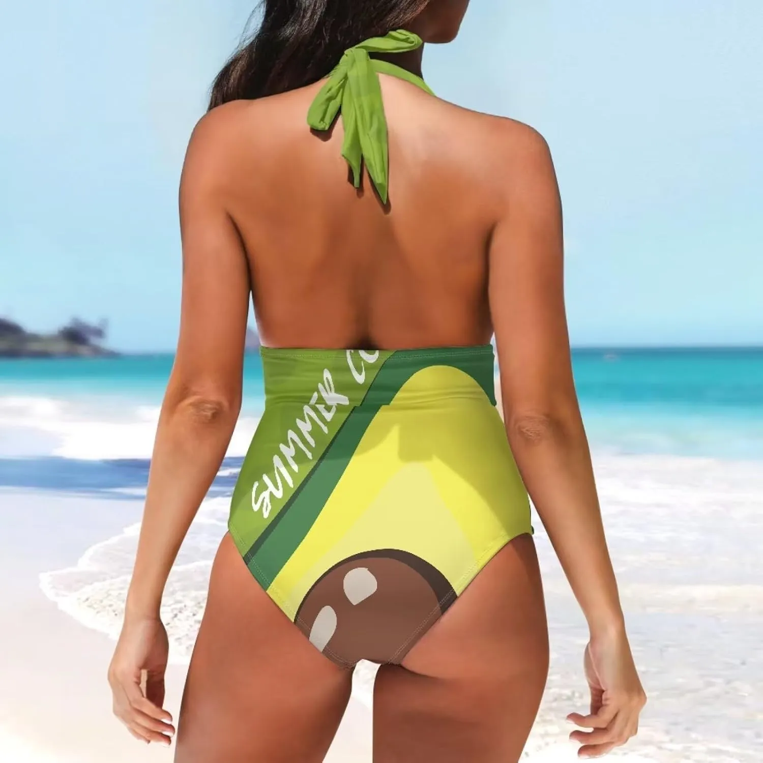 2024 Women's Tummy Control Swimwear One Piece Backless Beach Swimsuits Polynesian Print Beachwear Custom