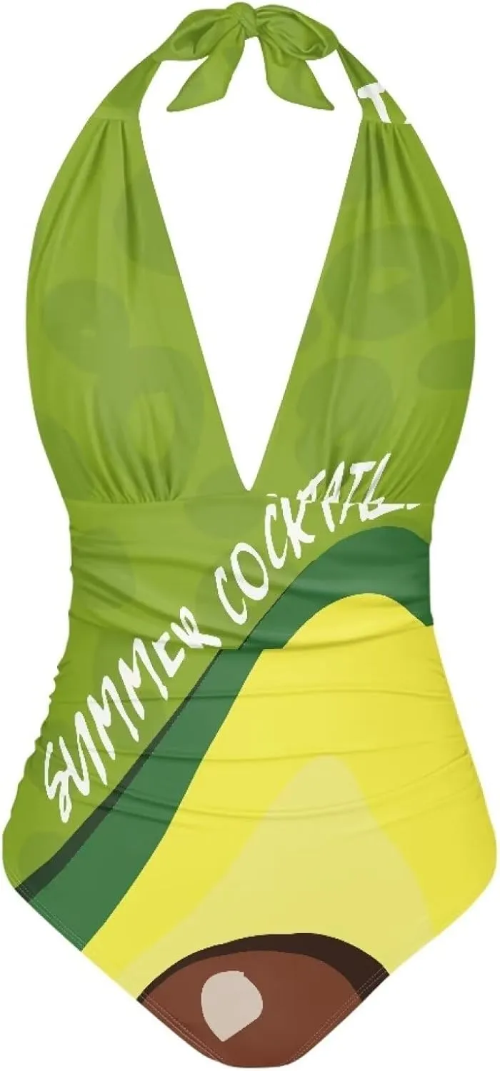 2024 Women's Tummy Control Swimwear One Piece Backless Beach Swimsuits Polynesian Print Beachwear Custom