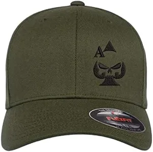 Ace of Spades Sniper Gun Punisher Embroidered Flexfit Fitted Baseball Cap Hat 2nd Amendment Constitutional Rights