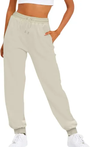Active High Waisted Sweat Pants for Women Loose Fit with Pockets Workout Baggy Jogger Workout Lounge Bottoms