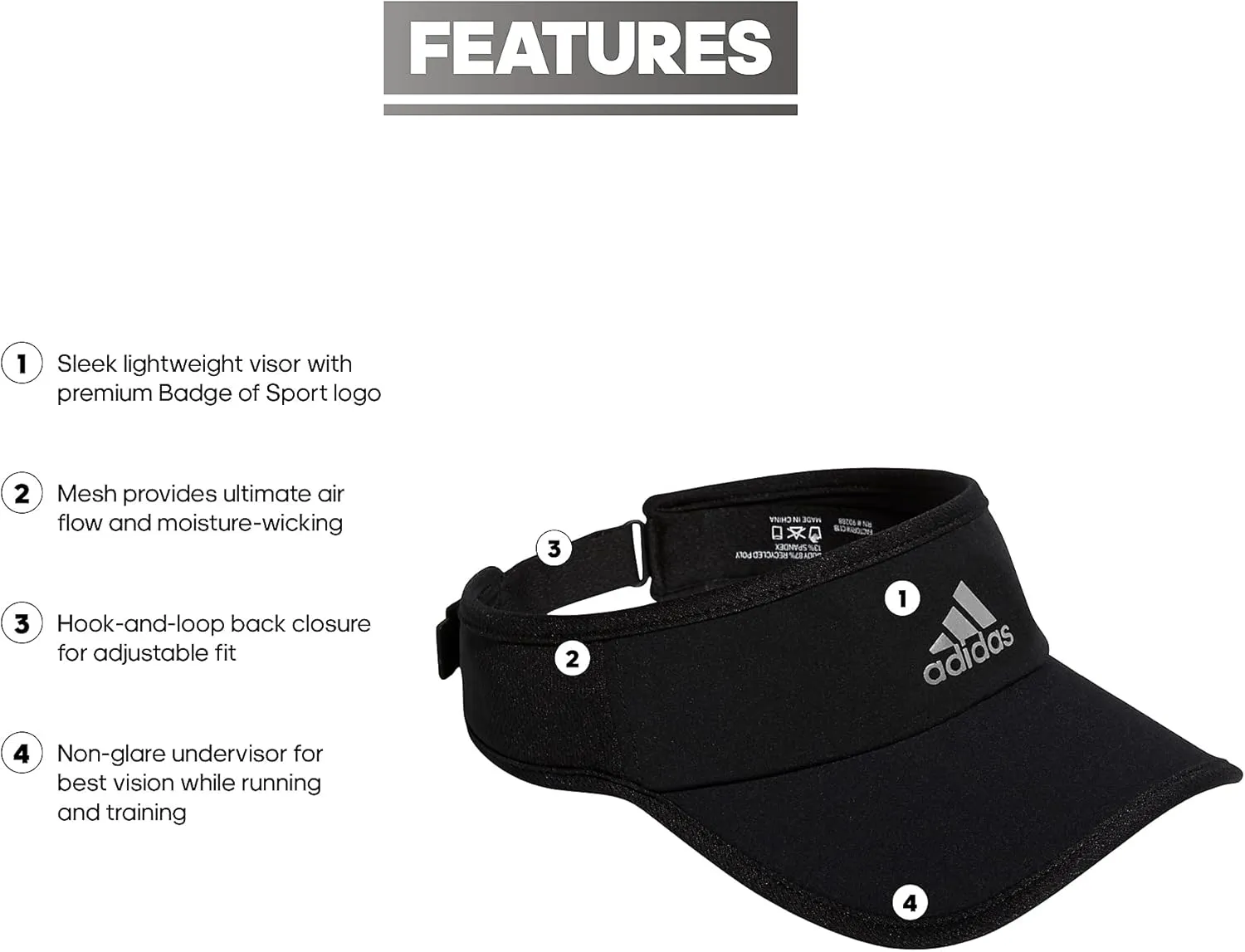adidas Women's Superlite Visor, Sun Visor Hat for Women, Sport Performance, Outdoor Activities