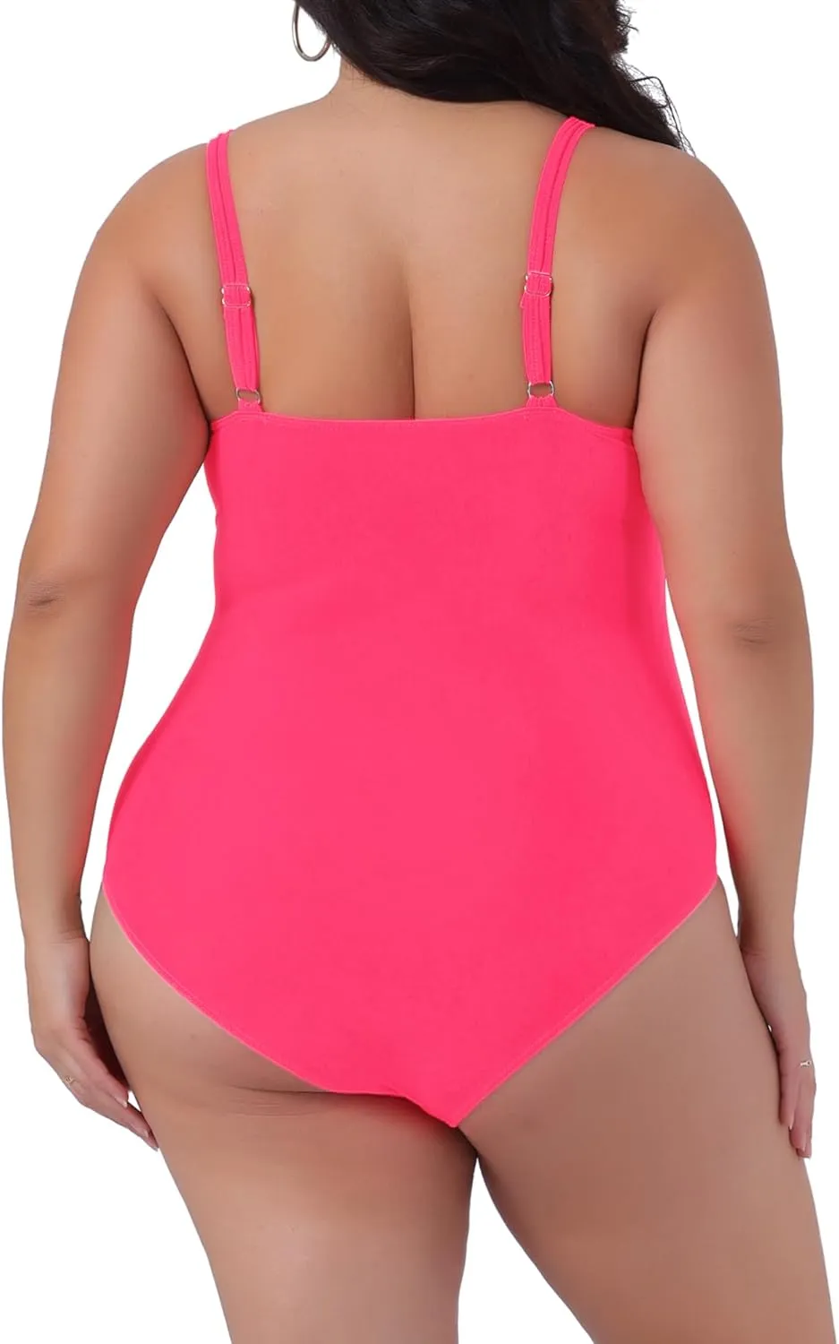 Agnes Orinda Women's Plus Size One Piece Swimsuit Padded Athletic Tummy Control Ruched Bathing Suit Swimwear