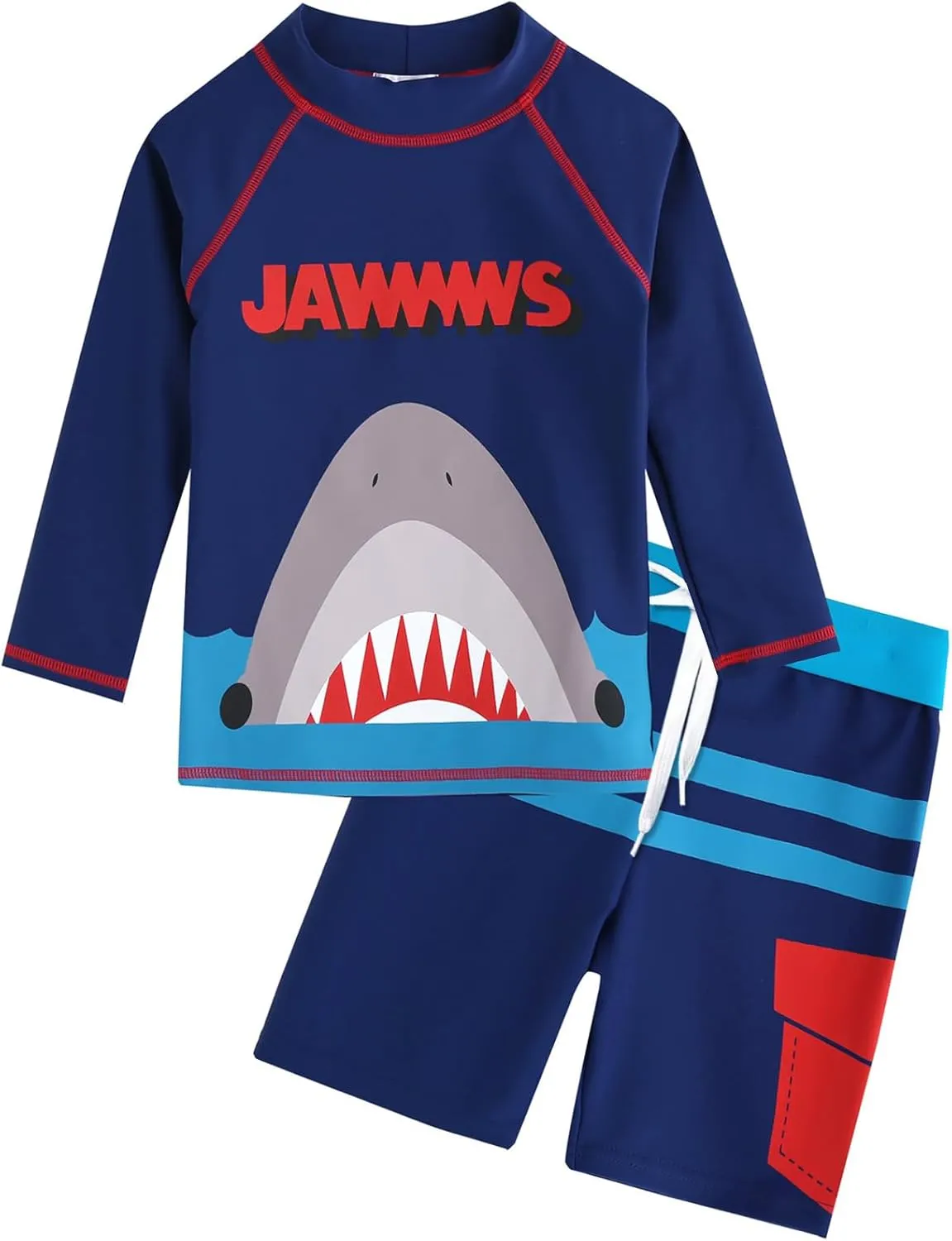 AIWUHE Toddler Boys Swimsuit 2 Piece Rash Guard Swimsuits with Swim Trunk Long Sleeve Bathing Suit Sunsuit Swimwear Sets 1-7Y