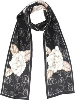 ANDANTINO 100% Silk Scarf for Women 59”*6.3” Long Shawls for Headscarf and Neck- Oblong Hair Wraps with Gift Packed