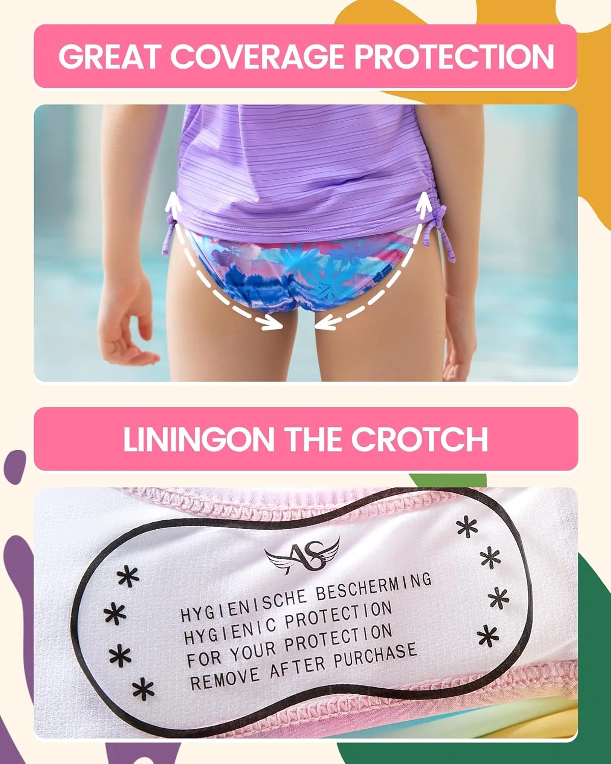 Angel season Girls Girls Tankini Swimsuit Two Piece Tankinis for Tween Bathing Suit Juniors Modest Swimwear with UPF 50 