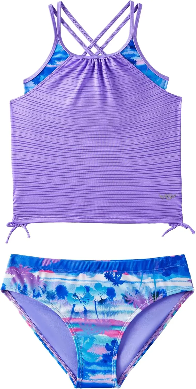 Angel season Girls Girls Tankini Swimsuit Two Piece Tankinis for Tween Bathing Suit Juniors Modest Swimwear with UPF 50 