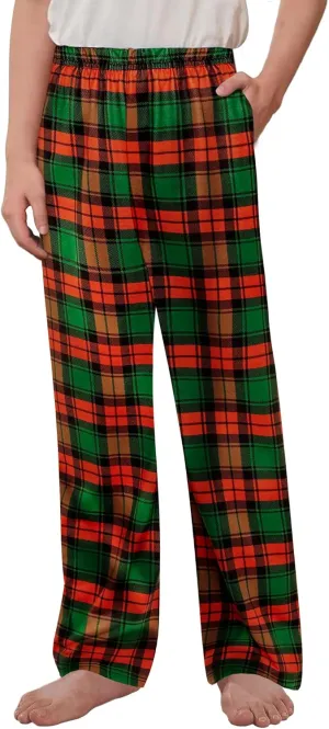 Arshiner Boys Pajama Pants Long Sleep Plaid Pants Soft Lounge Pj Bottoms with Pockets
