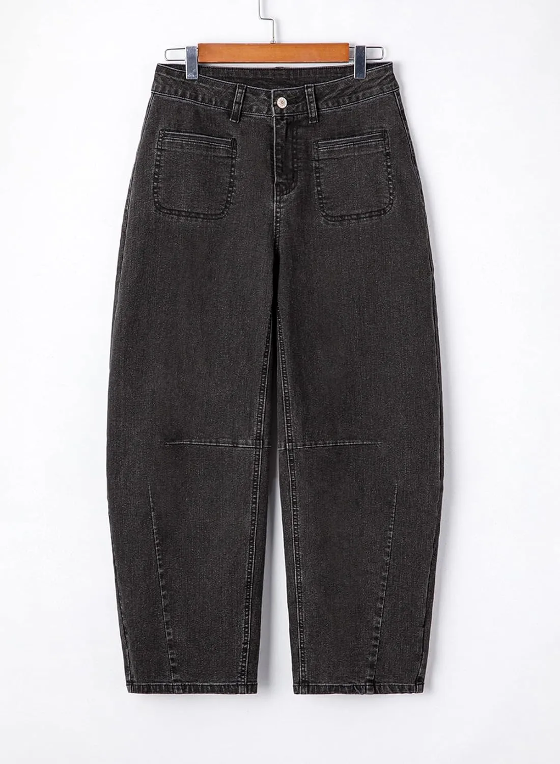 Astylish Womens Baggy Boyfriend Jeans Wide Leg High Waisted Barrel Vintage Trendy Denim Ankle Pants