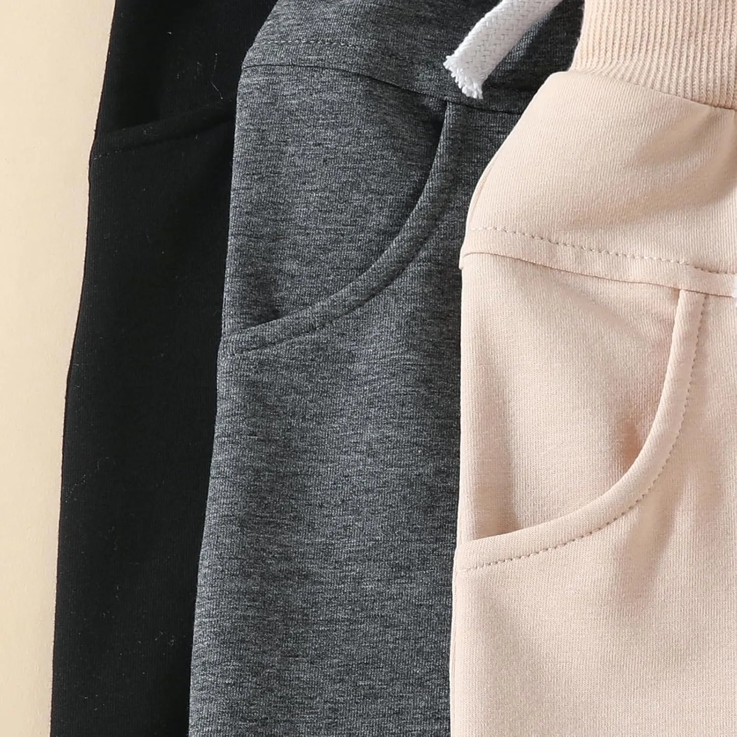 Baby Boy 3-Pack Jogger Pants Active Harem Pant Solid Casual Sweatpants Drawstring Elastic Waist Trousers Bottoms
