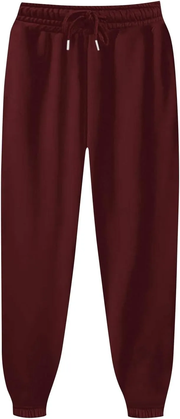 Baggy Sweatpants for Women Girls Teen Plus Size Athletic Joggers Fleece Cargo Pants Drawstring Bottoms Lounge