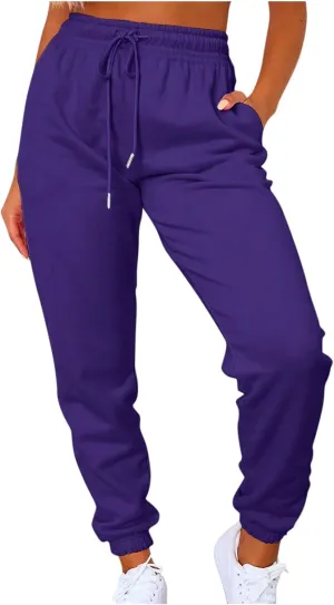 Baggy Sweatpants for Women Girls Teen Plus Size Athletic Joggers Fleece Cargo Pants Drawstring Bottoms Lounge