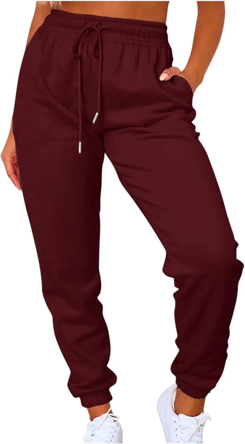 Baggy Sweatpants for Women Girls Teen Plus Size Athletic Joggers Fleece Cargo Pants Drawstring Bottoms Lounge