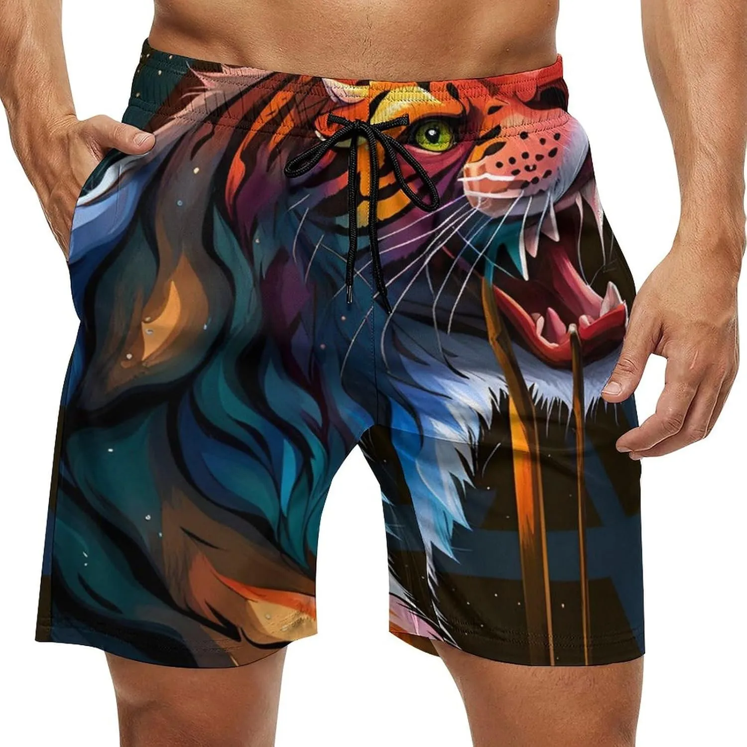 Boys Big & Tall Cargo Short Board Shorts Basic Beachwear with Pockets