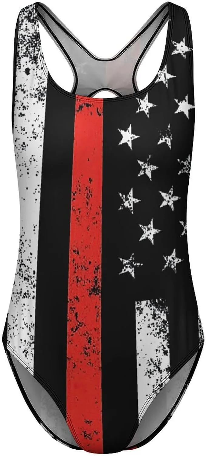 Canada Flag One Piece Swimsuit Set Backless Tummy Control Bikini Beach Female