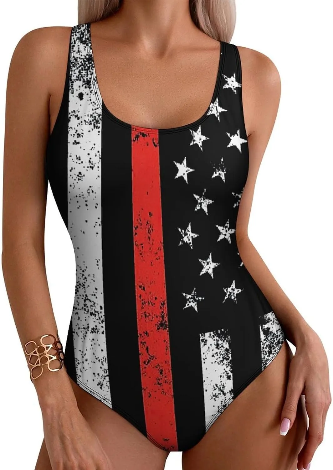 Canada Flag One Piece Swimsuit Set Backless Tummy Control Bikini Beach Female