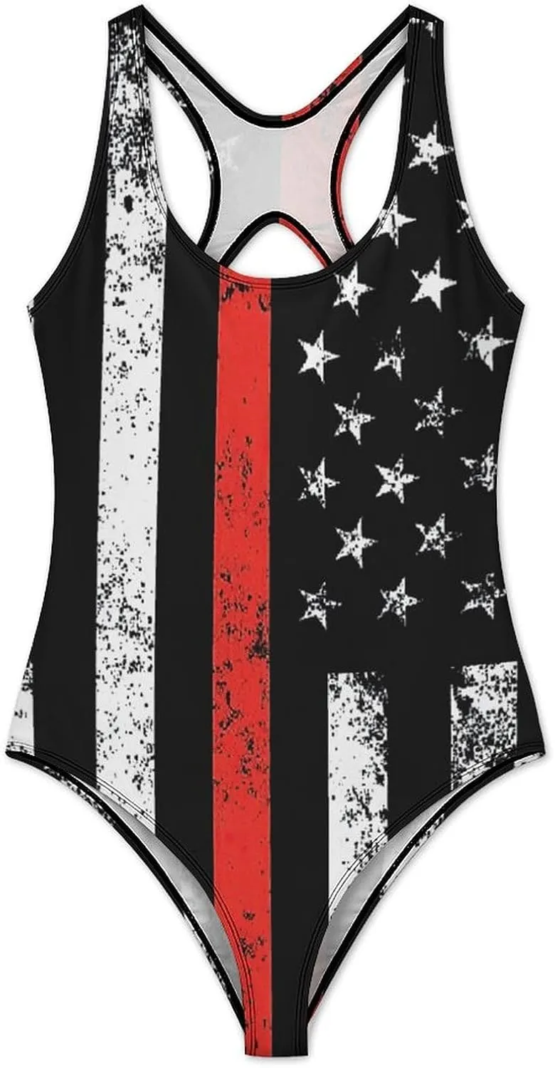 Canada Flag One Piece Swimsuit Set Backless Tummy Control Bikini Beach Female