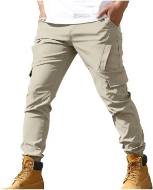 Cargo Pants for Men Classic-Fit Tactical Pants Lightweight Multi Pockets Work Pants Casual Straight Leg Hiking Pants