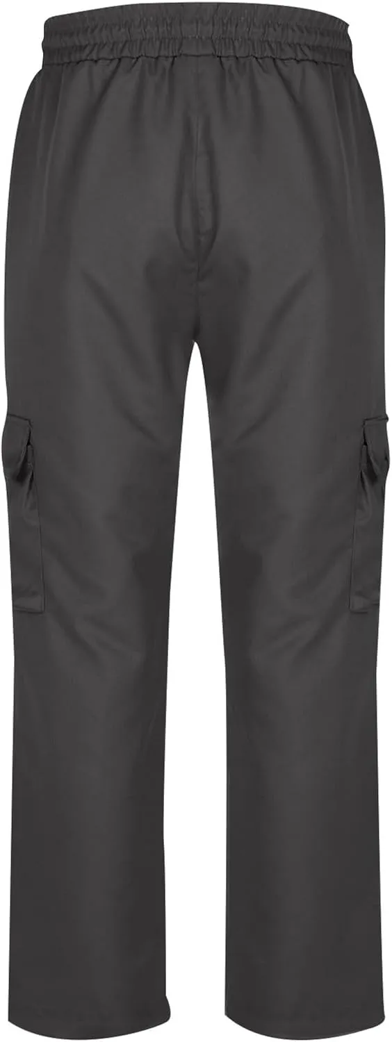 Cargo Work Pants for Men Elastic Waist Chino Pants Straight Leg Pants Drawstring Stretch Active Pants with Pockets
