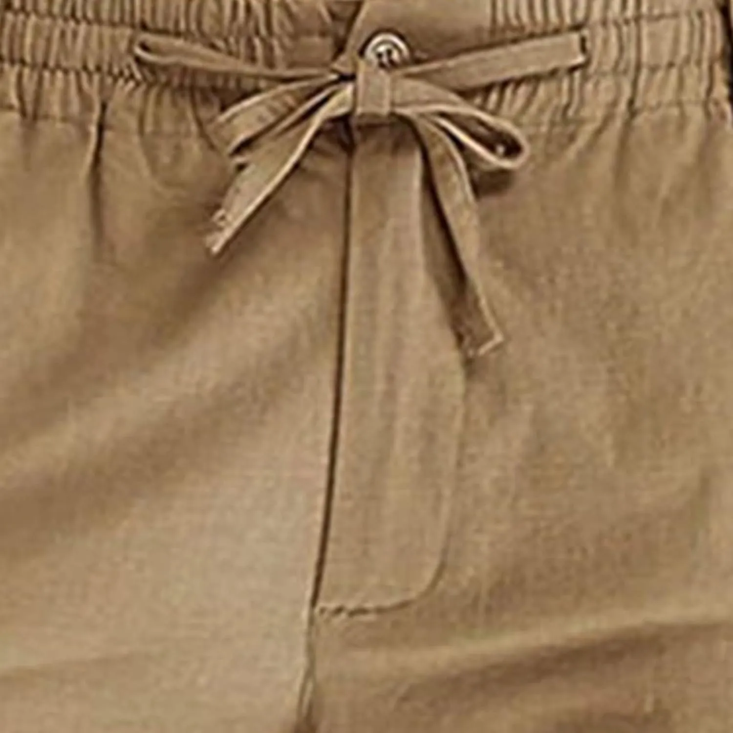 Cotton Men's Casual Elastic Waist Drawstring Straight Leg Comfortable Lounge Daily Summer Beachwear Relaxed Bottoms