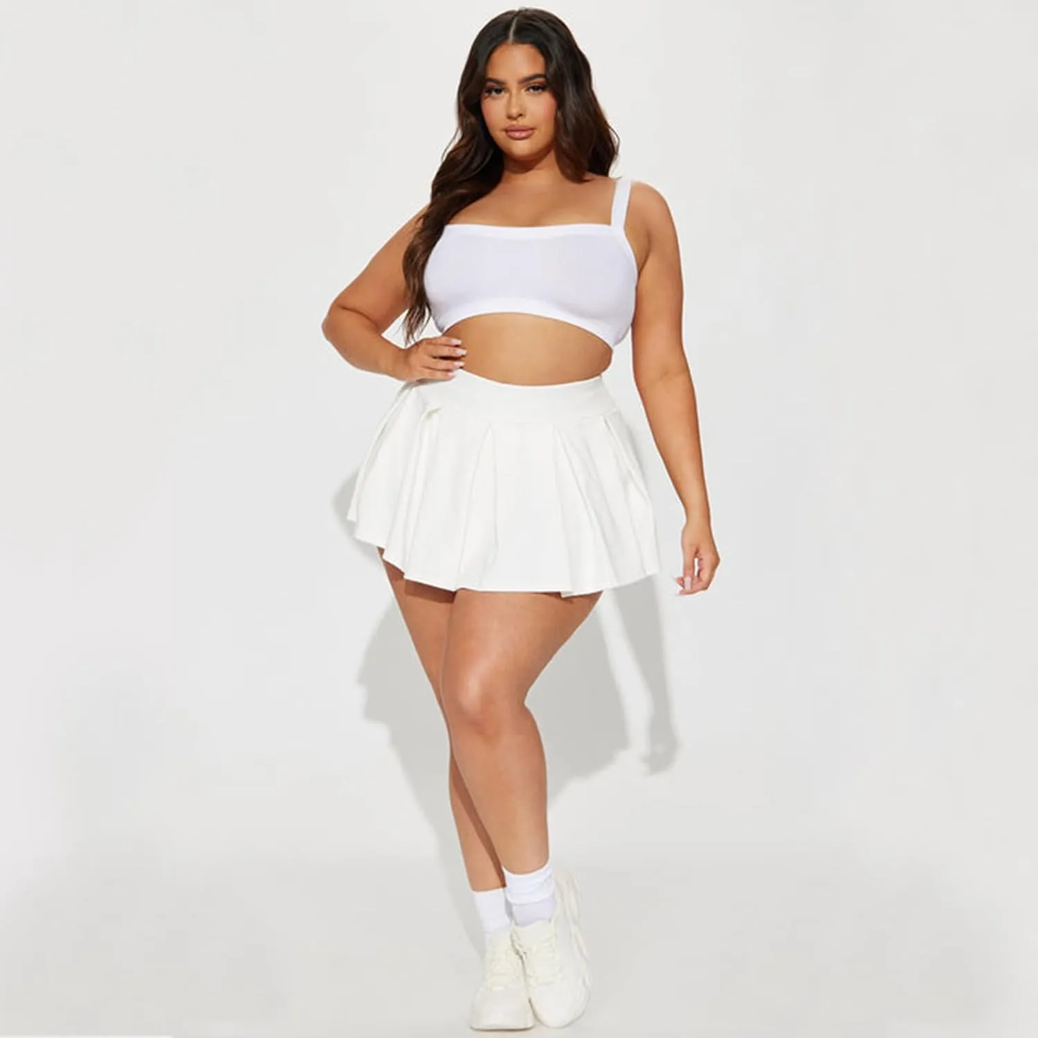 Cute Mini Skirt for Women Pleated Mid-Low Waist Built-in Shorts Y2k Clubwear Party Streetwear Outfits