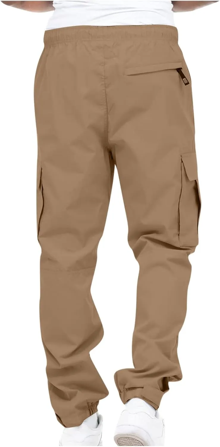 Dgoopd Cargo Pants for Men Big and Tall Ripstop Pants Outdoor Hiking Cargo Pants Lightweight Tactical Work Pants Joggers