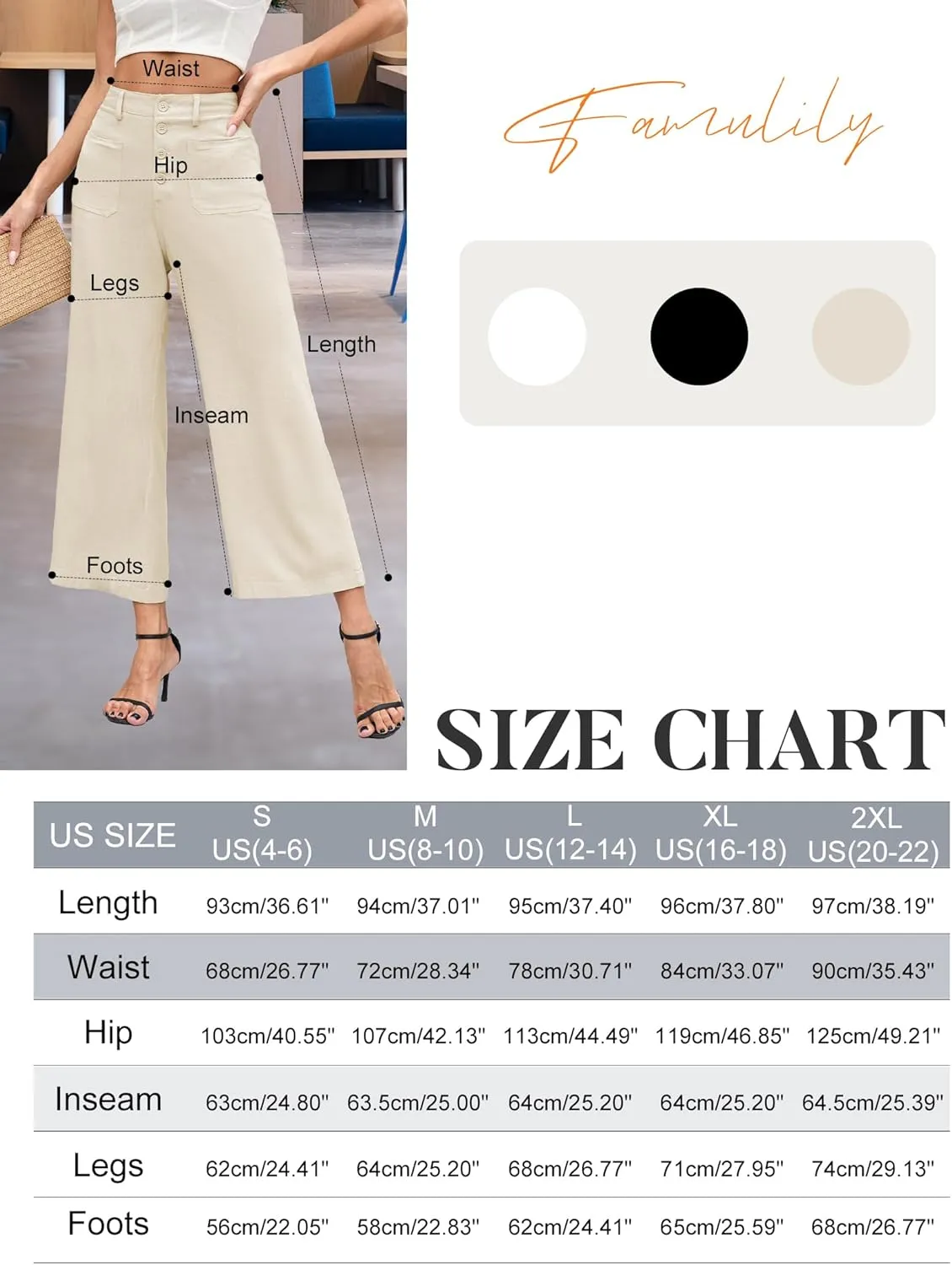 Famulily Womens Linen Pants for Summer Button Down Wide Leg Cropped Pants Casual Capri Pants with Pockets