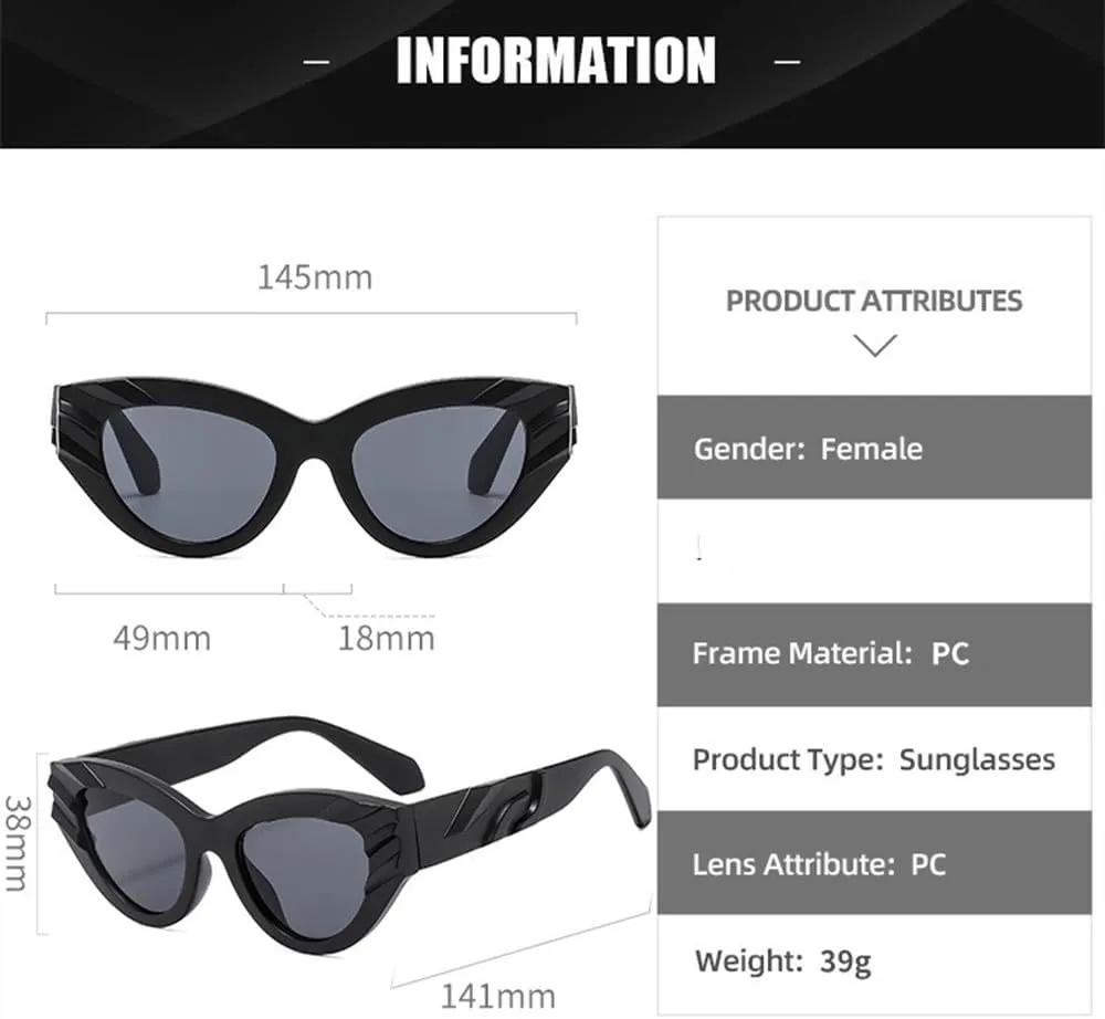 Fashion Cat Eye Sunglasses Women Men Luxury Gradients Lens Frame Vintage Casual Eyewear UV400