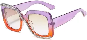 Fashion Diamond Sunglasses For Women Men Retro Oversized Frame Trending Ladies Luxury Sun Glasses UV400
