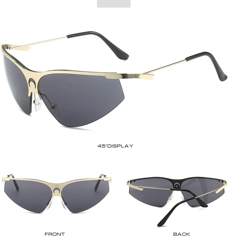 Fashion Punk Sports Sunglasses Men Women Luxury Half Frame Cat Eye Sun Glasses Men Outdoor Cycling Shades UV400