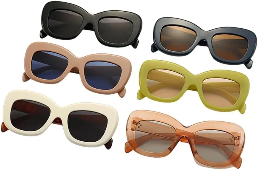 Fashion Retro Oversized Sunglasses For Women Men Cat Eye Luxury Rivet Female Trending Shades UV400 Eyeglasses