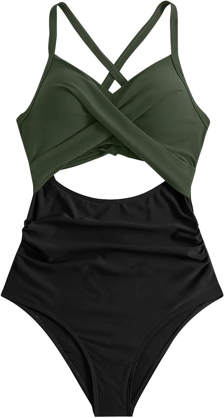 Firzero Black Swimsuits for Women One Piece Bathing Suit Tummy Control Push up Swimwear Summer Sexy Backless Beachwear 2024