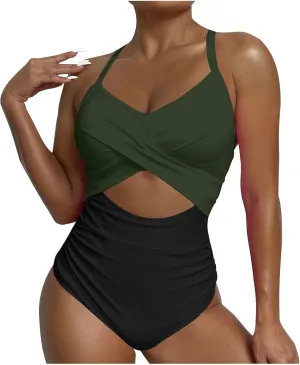 Firzero Black Swimsuits for Women One Piece Bathing Suit Tummy Control Push up Swimwear Summer Sexy Backless Beachwear 2024