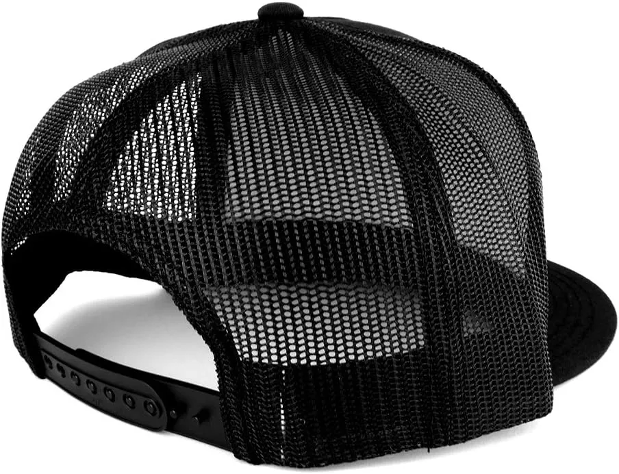 Flexfit Oversize XXL Olive USA Flag Patch 5 Panel Flatbill Snapback Mesh Cap