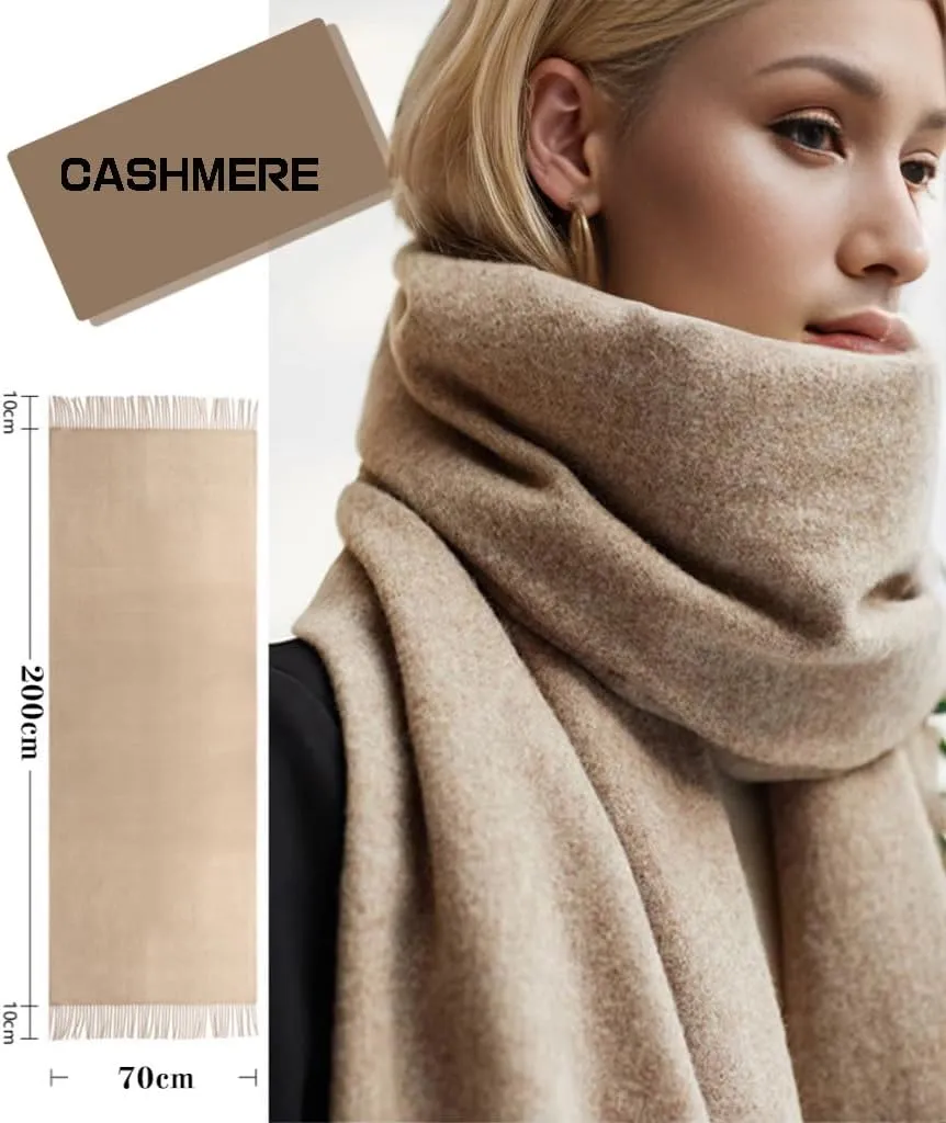 Floralies Cashmere Scarf for Women 80''*27'' Ladies Scarfs Gift Box Pashmina Shawls and Wraps Thick Oversized Scarf Winter