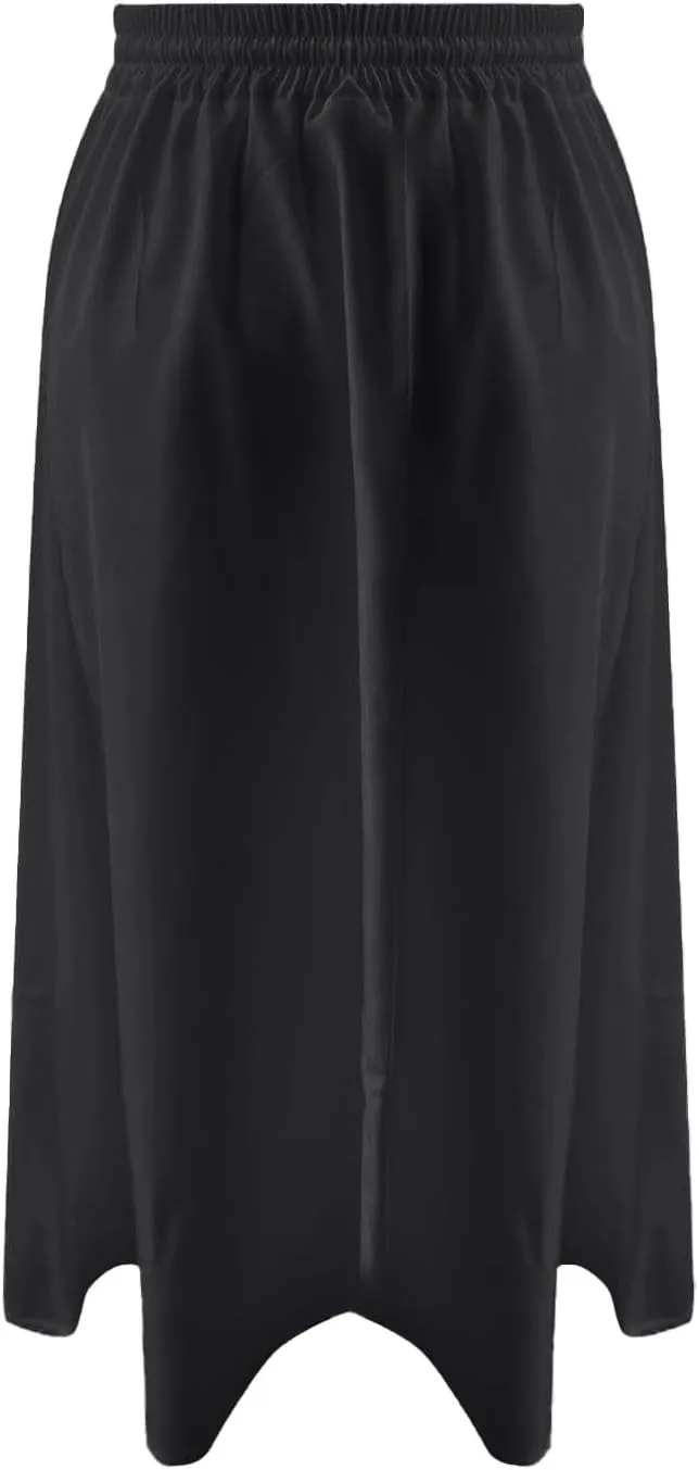 Flowy Skirt for Womem Knee Length Elastic High Waist A-Line Skirt with Pockets Bohemia Pleates Casual Maxi Skorts