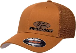 Ford Racing Logo Flexfit 6511 Trucker Mesh Fitted Cap