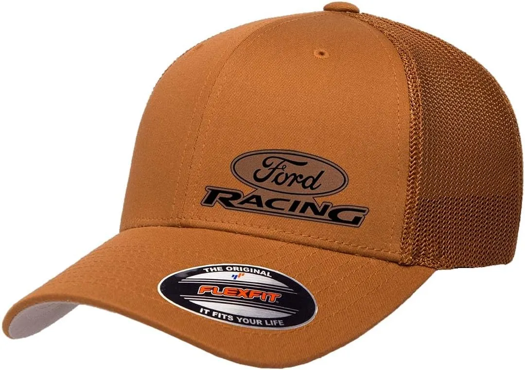 Ford Racing Logo Flexfit 6511 Trucker Mesh Fitted Cap
