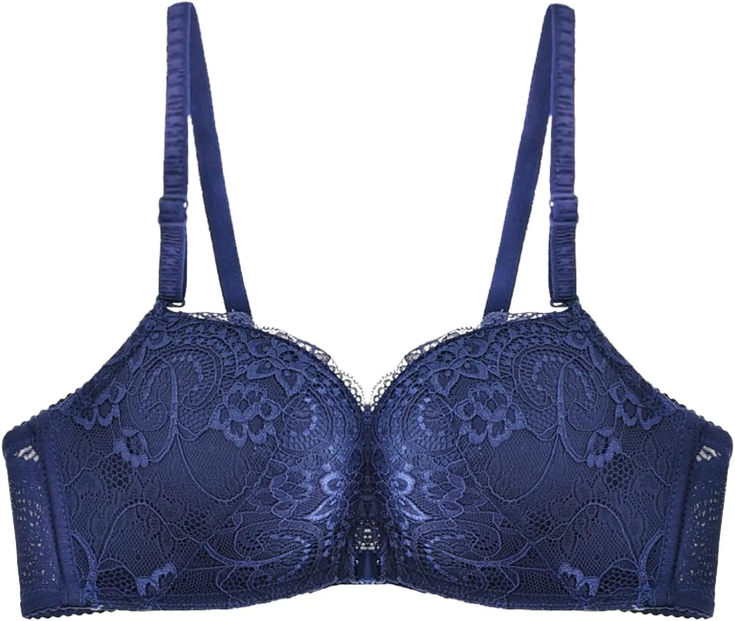 Front Close Lace Bra for Women, Push Up Wirefree Bra Sexy Lace Bra with Deep V Neck Seamless Comfort Brassiere