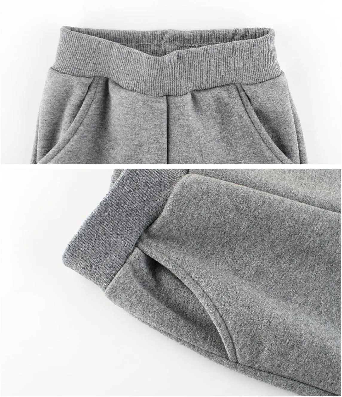 GFQLONG Toddler Boys 2 Pack Polar Fleece Jogger Sweatpants,Baby Winter Warm Pocket Lounging Bottoms
