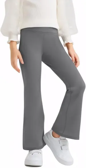Girls Flare Pants Leggings Casual High Waisted Yoga Pants Kids Padded Bell Bottoms 5-13 Years