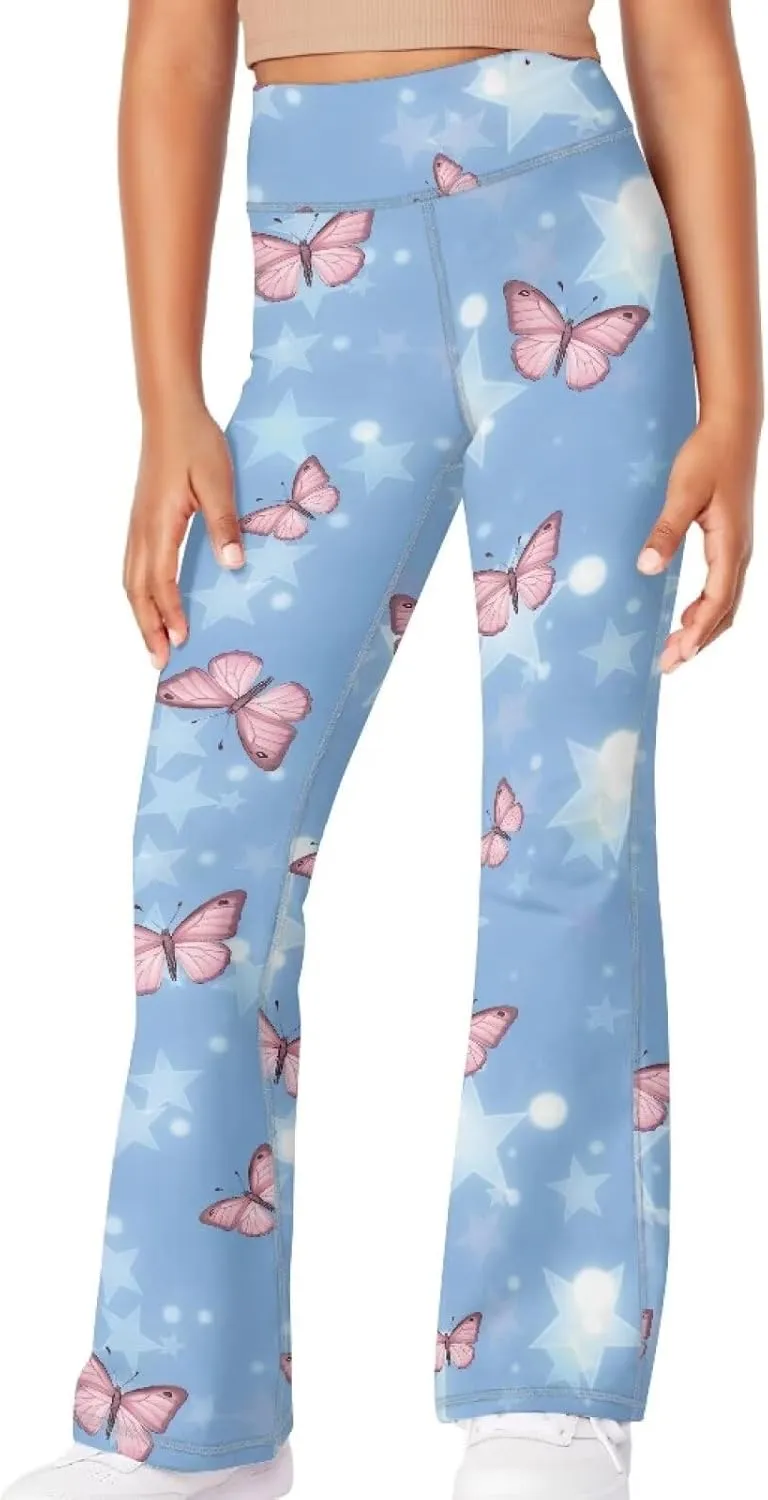 Girl's Leggings High Waisted Flare Pants Kids Yoga Bootcut Pants Full Length Stretchy Bell Bottoms for Sports