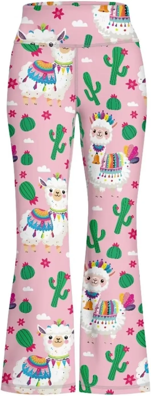 Girl's Leggings High Waisted Flare Pants Kids Yoga Bootcut Pants Full Length Stretchy Bell Bottoms for Sports