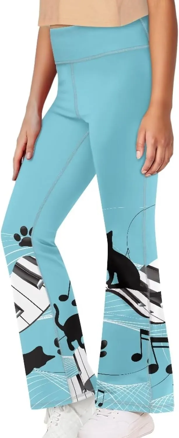 Girl's Leggings High Waisted Flare Pants Kids Yoga Bootcut Pants Full Length Stretchy Bell Bottoms for Sports