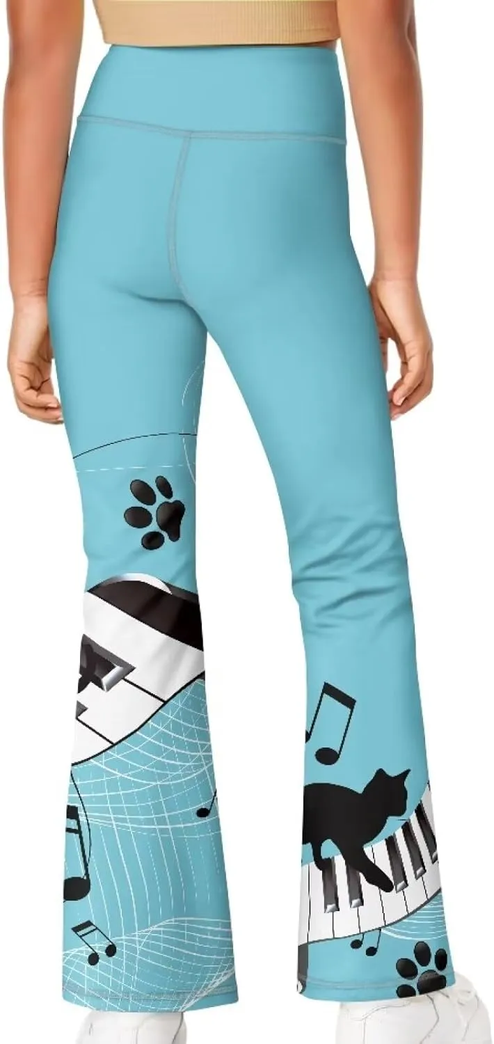 Girl's Leggings High Waisted Flare Pants Kids Yoga Bootcut Pants Full Length Stretchy Bell Bottoms for Sports
