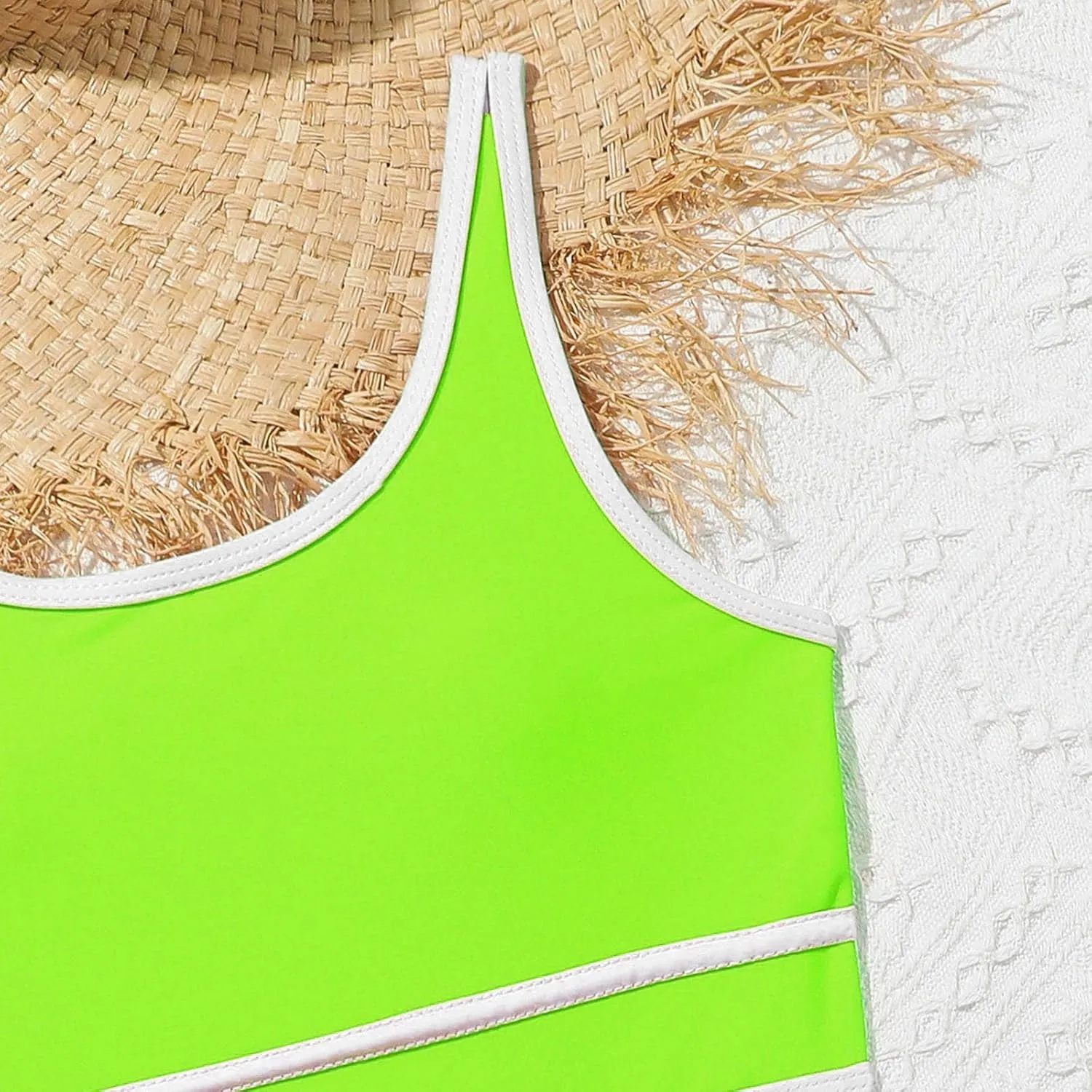 Girls Swimsuits 3 Piece Bathing Suit Kids Quick Dry Bikini Set with High Waist Sporty Shorts Beach Swimwear for Teen