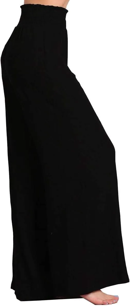HEYHUN Womens Palazzo Pants Tie Dye Boho Gauze Casual & Lounge Wide Leg Bottoms S-XL