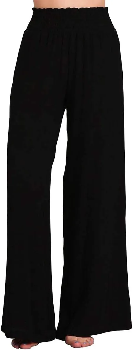 HEYHUN Womens Palazzo Pants Tie Dye Boho Gauze Casual & Lounge Wide Leg Bottoms S-XL